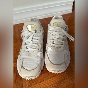 Adidas Beige and White Athletic Shoes Size 7